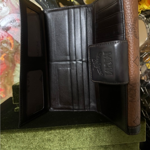 MCM Cognac and Black Leather Wallet - Picture 7 of 9